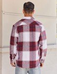 COOFANDY Men’s Red and White Flannel Shirt
