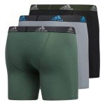 Adidas Men's Boxer Briefs, 3-Pack, Green/Grey/Blue