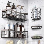 5-Pack Adhesive Shower Caddy Set for Bathroom