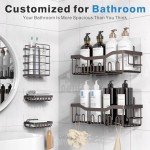 5-Pack Adhesive Shower Caddy Set for Bathroom