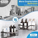 5-Pack Adhesive Shower Caddy Set for Bathroom