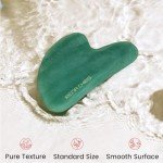 Rena Chris Gua Sha Facial Tools, Natural Jade Stone Guasha, Manual Massage Sticks for Jawline Sculpting and Puffiness Reducing, Scraping Massage Tool, Skin-Care Gift (Green)