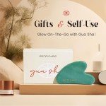 Rena Chris Gua Sha Facial Tools, Natural Jade Stone Guasha, Manual Massage Sticks for Jawline Sculpting and Puffiness Reducing, Scraping Massage Tool, Skin-Care Gift (Green)