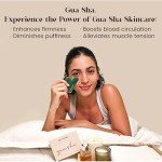 Rena Chris Gua Sha Facial Tools, Natural Jade Stone Guasha, Manual Massage Sticks for Jawline Sculpting and Puffiness Reducing, Scraping Massage Tool, Skin-Care Gift (Green)