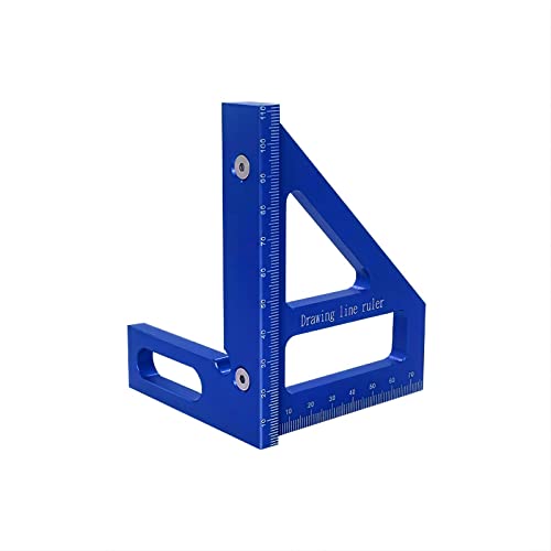 KETIPED 3D Multi-Angle Measuring Ruler,45/90 Degree Aluminum Alloy Woodworking Square Protractor, Miter Triangle Ruler High Precision Layout Measuring Tool for Engineer Carpenter,Blue