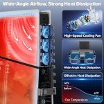 PS5 Slim Cooling Fan with Blue Light, 3 Levels