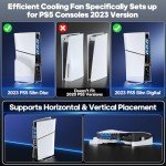 PS5 Slim Cooling Fan with Blue Light, 3 Levels