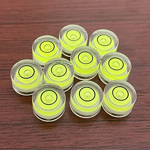 WOYISEPG 10Pcs Bubble Spirit Levels Mini Circular Bullseye Bubble Level Small Round Spirit Level Measuring Layout Tools (10x6mm, Non-Adhesive)