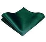 Hunter Green Satin Necktie and Pocket Square Set