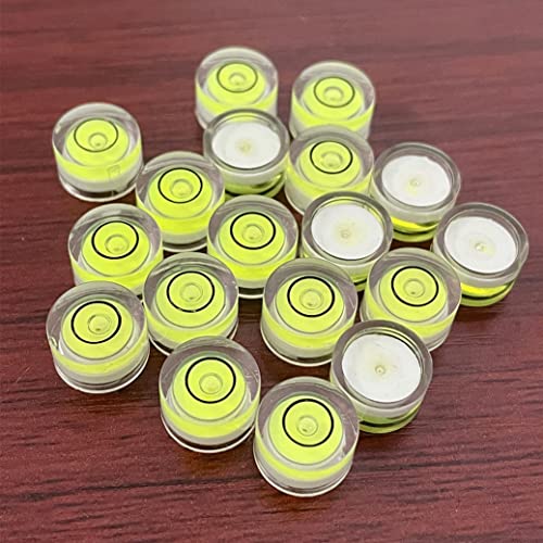 WOYISEPG 10Pcs Bubble Spirit Levels Mini Circular Bullseye Bubble Level Small Round Spirit Level Measuring Layout Tools (10x6mm, Non-Adhesive)