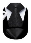 HISDERN Men's Black Striped Silk Tie Set