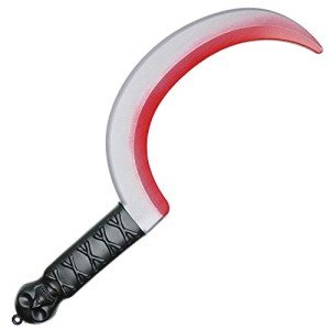 Zombie Costume Bloody Sickle Prop with Jolly Roger Handle