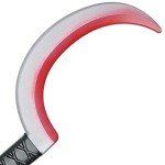 Zombie Costume Bloody Sickle Prop with Jolly Roger Handle