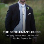 Men's White Tie and Pocket Square Set