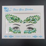 Green Face Gems for Halloween Makeup & Costumes