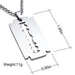 Custom Engraved Stainless Steel Razor Blade Necklace