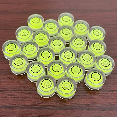 WOYISEPG 10Pcs Bubble Spirit Levels Mini Circular Bullseye Bubble Level Small Round Spirit Level Measuring Layout Tools (10x6mm, Non-Adhesive)