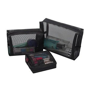 HOYOFO 3-Piece Mesh Makeup Bag Set