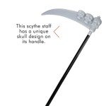 Grim Reaper Scythe Staff with Skull Details