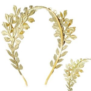 Golden Laurel Leaves Tiara and Crown for Women