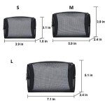 HOYOFO 3-Piece Mesh Makeup Bag Set