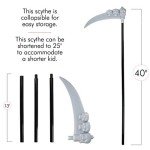 Grim Reaper Scythe Staff with Skull Details