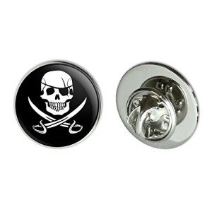 Pirate Skull Crossed Swords Metal Lapel Pin