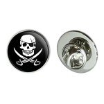 Pirate Skull Crossed Swords Metal Lapel Pin