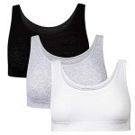 3-Pack Girls' Racerback Sports Bras, Light Support