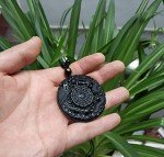 Obsidian Pendant Necklace with Extend Bead Chain