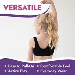 3-Pack Girls' Racerback Sports Bras, Light Support