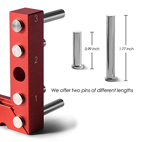 SUNLFPROD Mini Small Square Center Finder Woodworking 90 Degree Precision Measuring Square Tool, Center Marking Square Mini Layout Square Carpenter Small Wood Square Tool (Red)