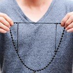 Obsidian Pendant Necklace with Extend Bead Chain