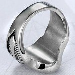 Stainless Steel Crusader Sword Shield Ring - Grey