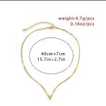 V-Shaped Copper Snake Chain Necklace - Personalized Style