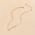 V-Shaped Copper Snake Chain Necklace - Personalized Style