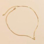 V-Shaped Copper Snake Chain Necklace - Personalized Style