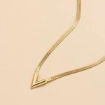 V-Shaped Copper Snake Chain Necklace - Personalized Style