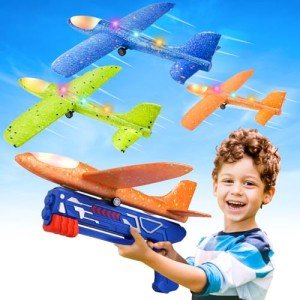3 Pack LED Foam Glider Airplane Launchers