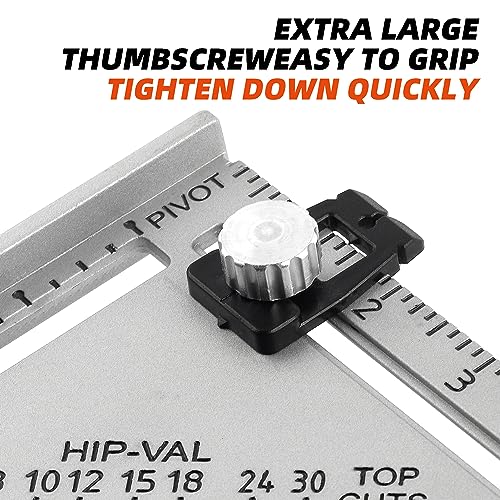 RONGPRO Aluminum 7-inch Rafter Square, Carpenter Measuring Layout Tool, Triangle Carpenter Square Die-cast Aluminum Alloy for Woodworking and Carpentry