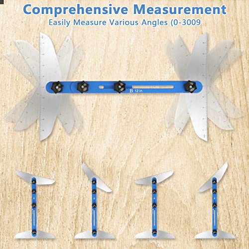 DIYAREA Stair Treads Gauge Template Tool,Stair Jig, Aluminum Alloy Stair Measuring Tool,Adjustable Measurement Tool, Shelf Scribe Layout Tool for Stairs,Risers,Shelf and Cutting Drywall,8.86''-60.70''