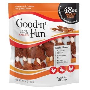 Good'n'Fun Triple Flavor Rawhide Kabobs for Dogs