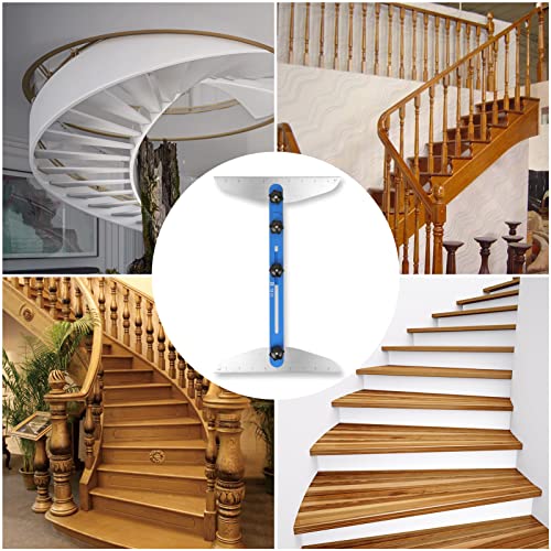 DIYAREA Stair Treads Gauge Template Tool,Stair Jig, Aluminum Alloy Stair Measuring Tool,Adjustable Measurement Tool, Shelf Scribe Layout Tool for Stairs,Risers,Shelf and Cutting Drywall,8.86''-60.70''