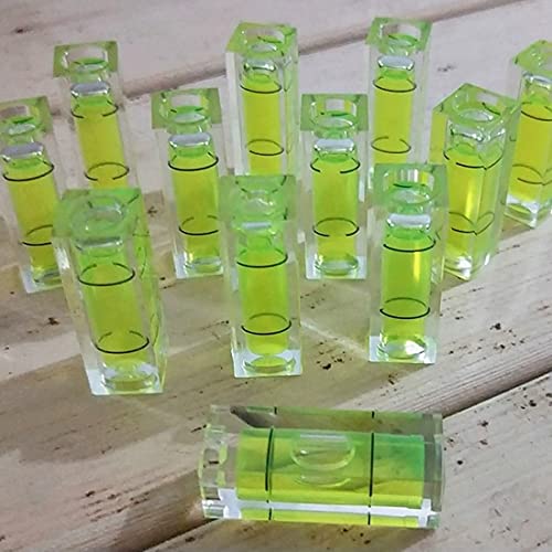 SIZIKJXGHWYI 6PCS Small Bubble Level Frame Mural Hanging 10x10x29mm Mini Square Spirit Level Picture Hanging Levels Mark Measuring Instruments Layout Tools