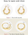 Gold Hoop Earrings Set - 9 Pairs for Women
