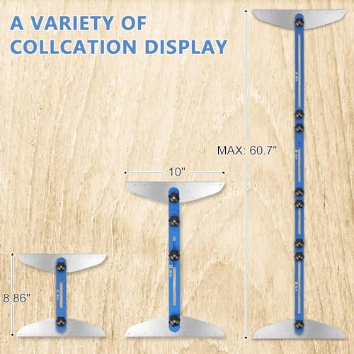 DIYAREA Stair Treads Gauge Template Tool,Stair Jig, Aluminum Alloy Stair Measuring Tool,Adjustable Measurement Tool, Shelf Scribe Layout Tool for Stairs,Risers,Shelf and Cutting Drywall,8.86''-60.70''