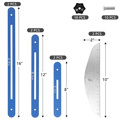 DIYAREA Stair Treads Gauge Template Tool,Stair Jig, Aluminum Alloy Stair Measuring Tool,Adjustable Measurement Tool, Shelf Scribe Layout Tool for Stairs,Risers,Shelf and Cutting Drywall,8.86''-60.70''