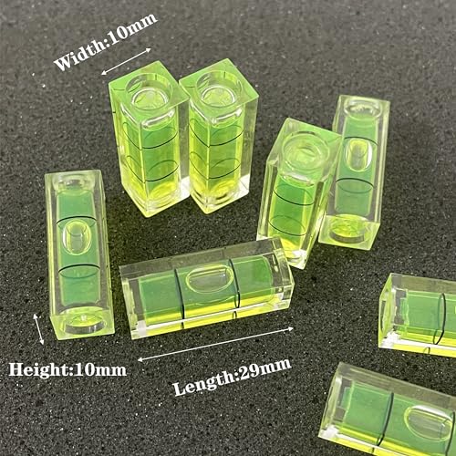ZUJHPYMI 10Pcs Small Bubble Level 10x10x29mm Mini Square Bubble Spirit Levels Precision Measuring Layout Tools (10x10x29mm, Non-Magnetic)