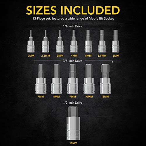 LEXIVON Premium S2 Alloy Steel HEX Bit Socket Set