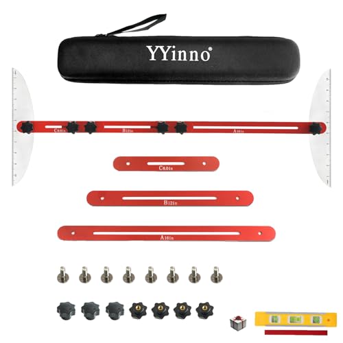 Stair Tread Template Tool Stair Tread Jig Stair Gauge Scribe - Stair Measuring Tool Layout Tool Cutting Guide Tool for StairTreads, Risers, Drywall and Partitions, 11.4in-60.7in Length